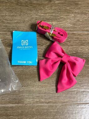 Pink Dog Collar w Rose Bow Small Cute Pet Collar New